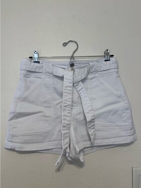 Veronika Beard Lovisa High-Rise White Tie-Waist Women's Shorts